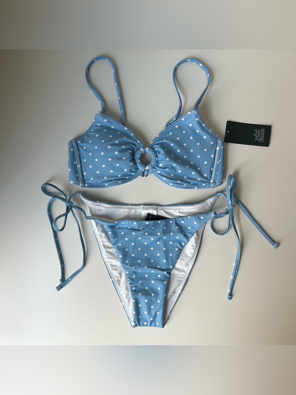 Light Blue Polka Dot Bikini Set